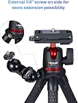 ULANZI Téléphone Tripod, Mini Support de trépied pour appareil photo flexible avec porte-téléphone caché w Cold Shoe Mount, vis 1/4'' pour bras magique, universel pour iPhone17/17Air/17Pro/17ProMax XS Max X Samsung Canon Sony