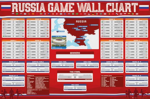 Russia World Cup Wall Chart Poster (24x36) PSA034319