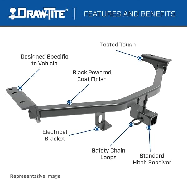 Draw-Tite 76601 Class 3 Trailer Hitch, 2 Inch Receiver, Black, Compatible with 2016-2022 Honda HR-V - 3
