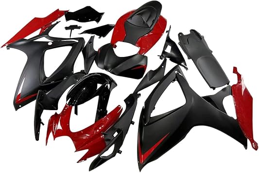 Fairings Kit For Suzuki 2006 2007 GSXR600 GSXR750 Bodywork Matte Black Red