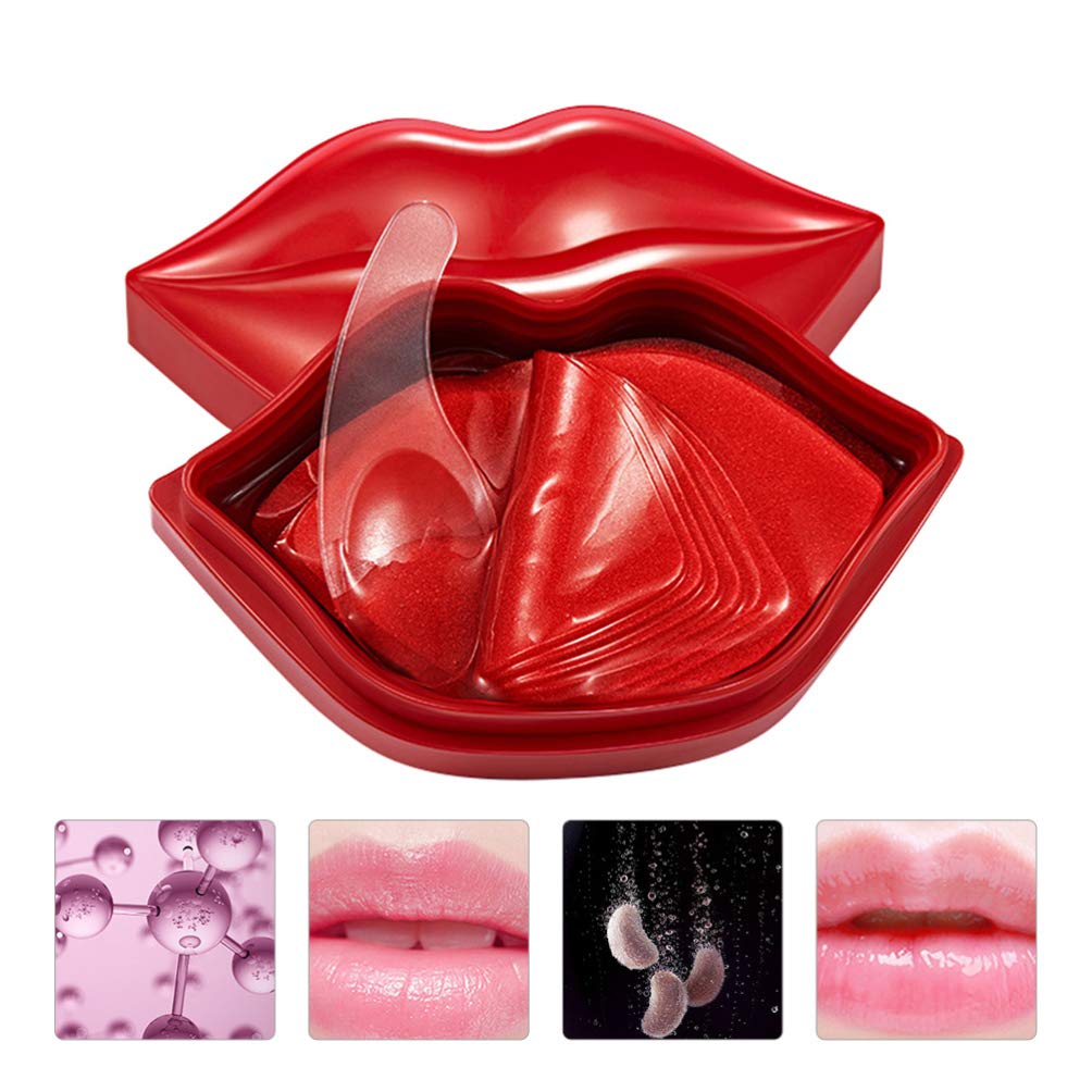 EXCEART à Lèvres en Cristal de Collagène Masques Repulpants pour Les Lèvres Nourrissent Les Lèvres Hydratantes Masque de Sommeil Anti-Âge Coussinets à Lèvres pour Éliminer