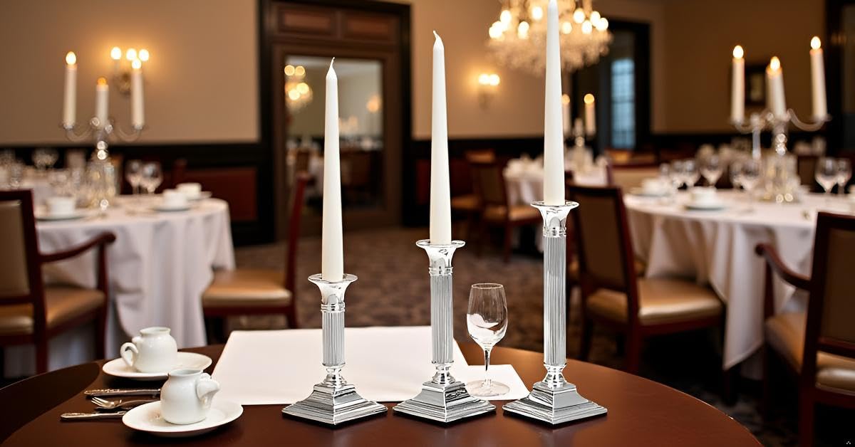 3er Set Silber-Kerzenständer Berlin (15/19/23cm) – Echt versilbert & Anlaufgeschützt – Edle Geschenkbox inklusive