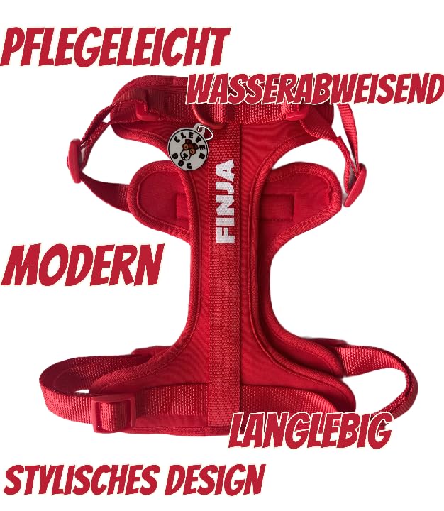 CLEVER DOG Performance Hundegeschirr personalisierbar – atmungsaktiv, verstellbar, 100% passgenau, giftfrei, mit Leinenanschluss, für alle Hunderassen, langlebig, komfortabel & umweltfreundlich