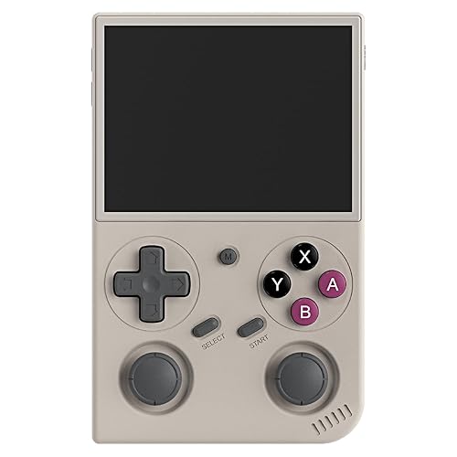 G350 Handheld Game Console , 3.5 Inch IPS Screen Linux System 3200 mAh Battery 4371 Games Preloaded , Portable Retro Video Games Console Support Controller and Earphone (Gray)