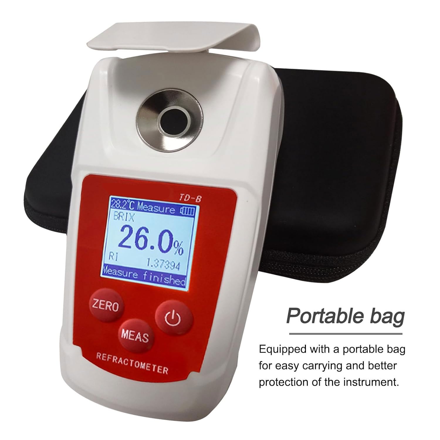 JOSBY Refractómetro Brix Digital de precisión al 0,1%, medidor de azúcar de Frutas de Alto Rango 0-93% con ATC, compensación automática de Temperatura e Impermeable, para Mermelada, melaza
