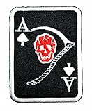 HHO Spade ace Card Skull Scythe Grim Reaper Spade Card Logo Lucky Biker Iron Patch Embroidered DIY...