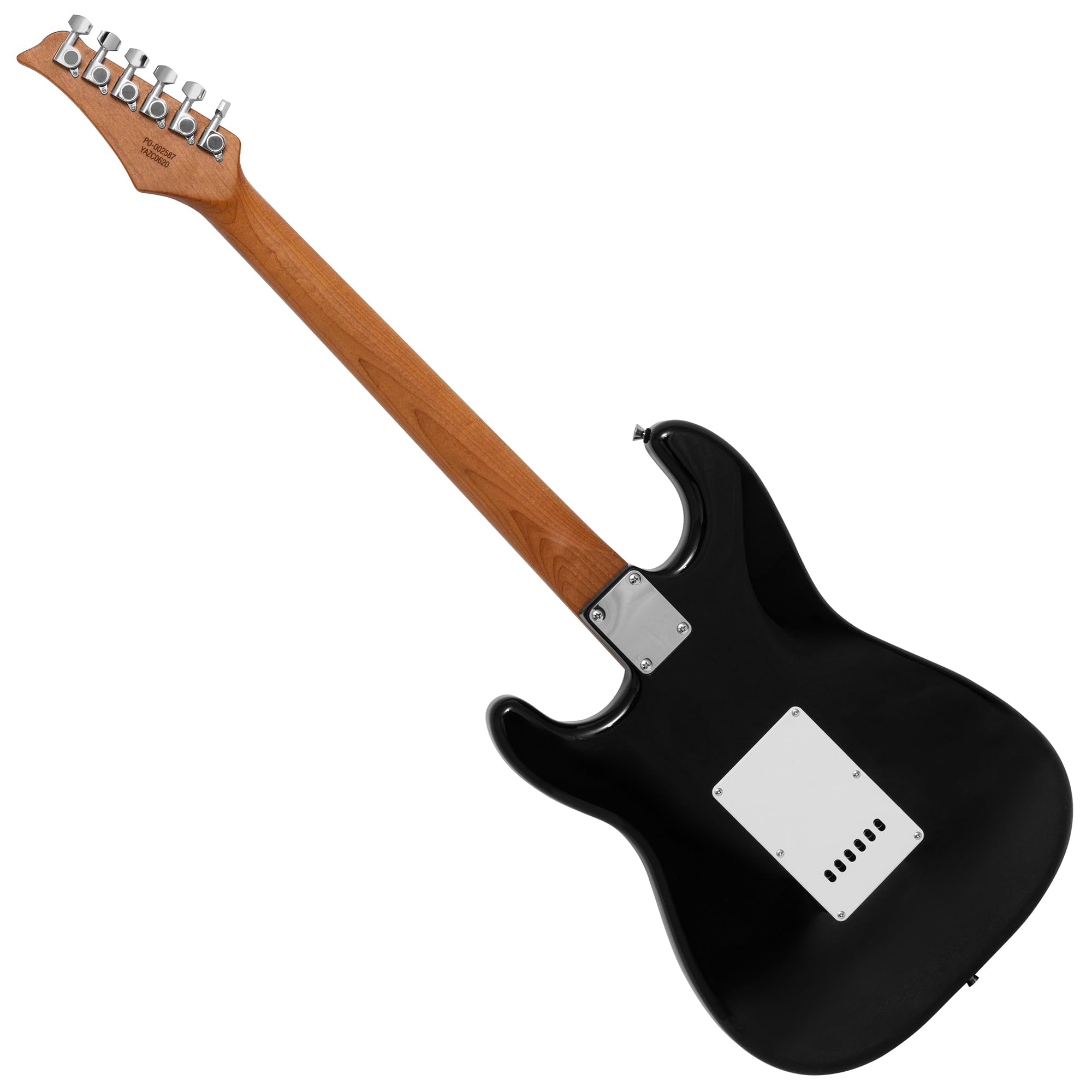 Tiger ELG-BK Chitarra Elettrica Full Size -Manico in Acero Stagionato, Pickup SSS Versatili - Nero - Adatta a Tutti gli Stili Musicali