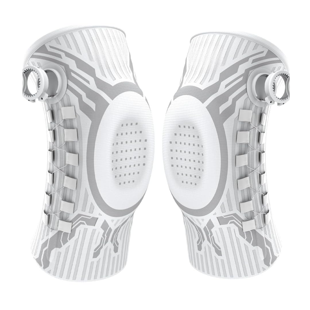 MEIION Sanovie STABILIX PRO Genouillère avec Bouton de réglage Rapide, Soutien par Ressorts et Rembourrage en Gel, Confort Respirant, Soutien Polyvalent pour Activités Sportives Unisexe (G/D)