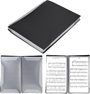 Music Sheet File Folder Blank Paper Sheet Document File Organizer Folder with 60 Pages Spiral-Bound Plastic Folder