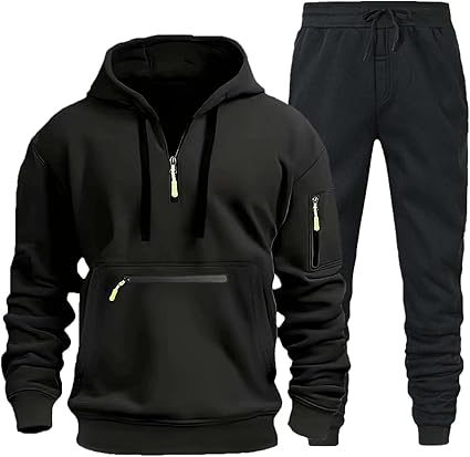 Amazon.com: Tracksuit 2 Piece Set For Men Quarter Zip