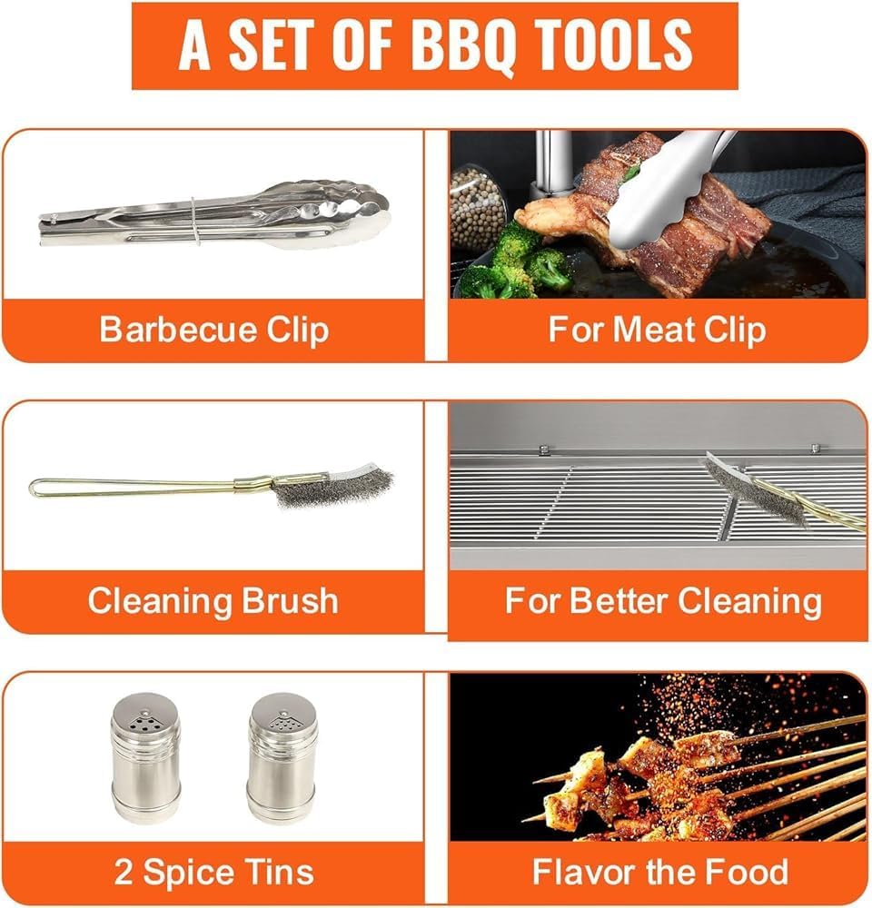 Rotisserie BBQ Grill for Pig Lamb Chicken - 50W 132 LBS Spit Roaster Perfect for Outdoor Cooking and BBQ Parties