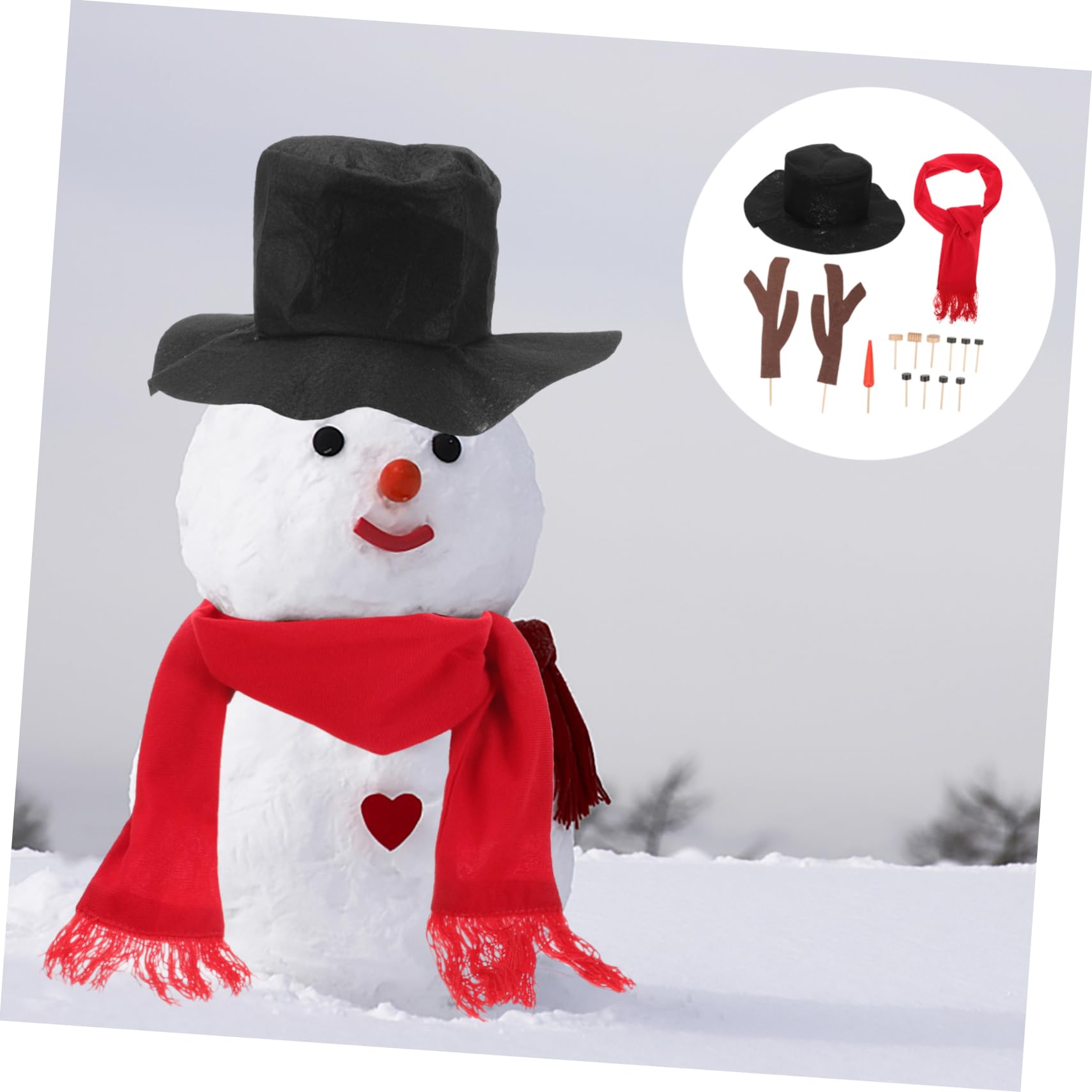 Zerodeko 2 Sätze Weihnachtskostüm Outfit Weihnachts-Schneemann-Kostüm drinnen Weihnachtsdekorationen eisig weihnachtsschneemann requisiten weihnachtsschmuck schneemann selber machen hölzern