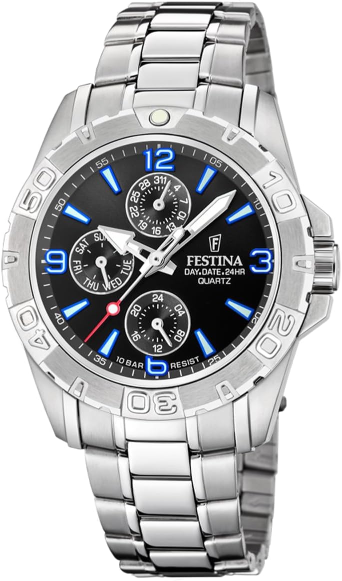 Festina Orologio Uomo F16603/1 – Design Classico, Movimento Analogico, Cinturino In Pelle, Quadrante Essenziale, Eleganza Sportiva, Swiss Parts