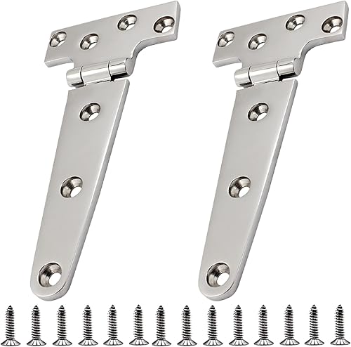 Laorde Bisagras en T de acero inoxidable 316, grado marino, 6 x 3 pulgadas, bisagras resistentes para escotilla de barco (5.906 in x 2.835 in),
