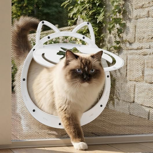 Porta para Gatos em Tela com Fechamento Magnético e Trava MAVRICTECH YJ-MSM-S-W – 1 unidade