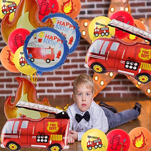 Fire Truck Balloons Party Supplies #TOP5