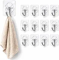 Kit 10 Ganchos Adesivos Transparentes para Parede – Gancho Multiuso Forte sem Furo – Suporte Adesivo para Cozinha, Banheiro, Quarto – Fácil Aplicação, Alta Fixação, Reutilizável e Resistente,Prende