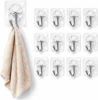 Kit 10 Ganchos Adesivos Transparentes para Parede – Gancho Multiuso Forte sem Furo – Suporte Adesivo para Cozinha, Banheiro, Quarto – Fácil Aplicação, Alta Fixação, Reutilizável e Resistente,Prende
