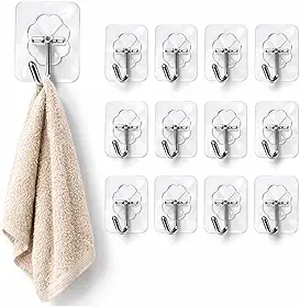 Kit 10 Ganchos Adesivos Transparentes para Parede – Gancho Multiuso Forte sem Furo – Suporte Adesivo para Cozinha, Banheiro, Quarto – Fácil Aplicação, Alta Fixação, Reutilizável e Resistente,Prende