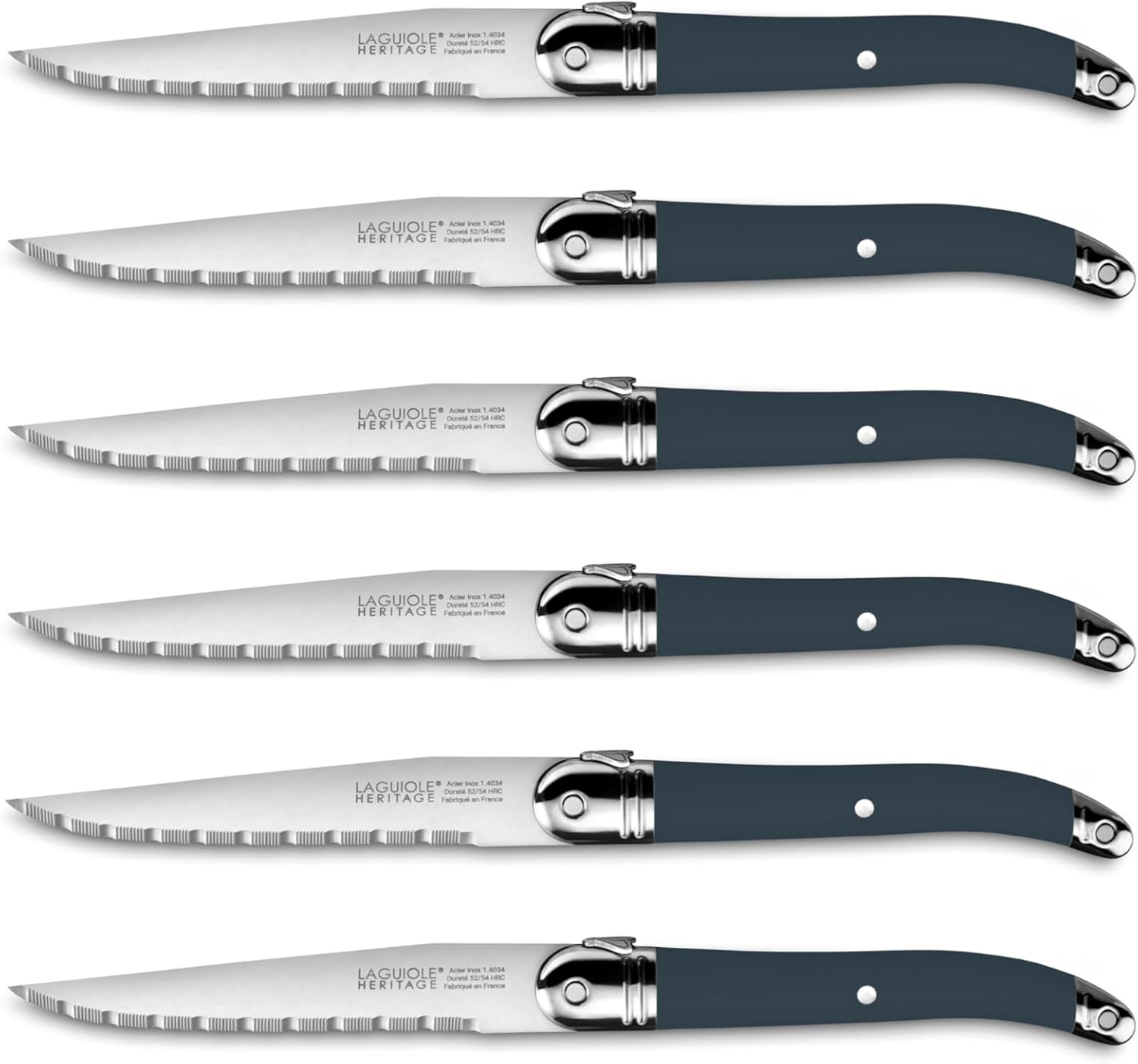 Set of 6 Knives - Laguiole Héritage - Made in France (Blue
