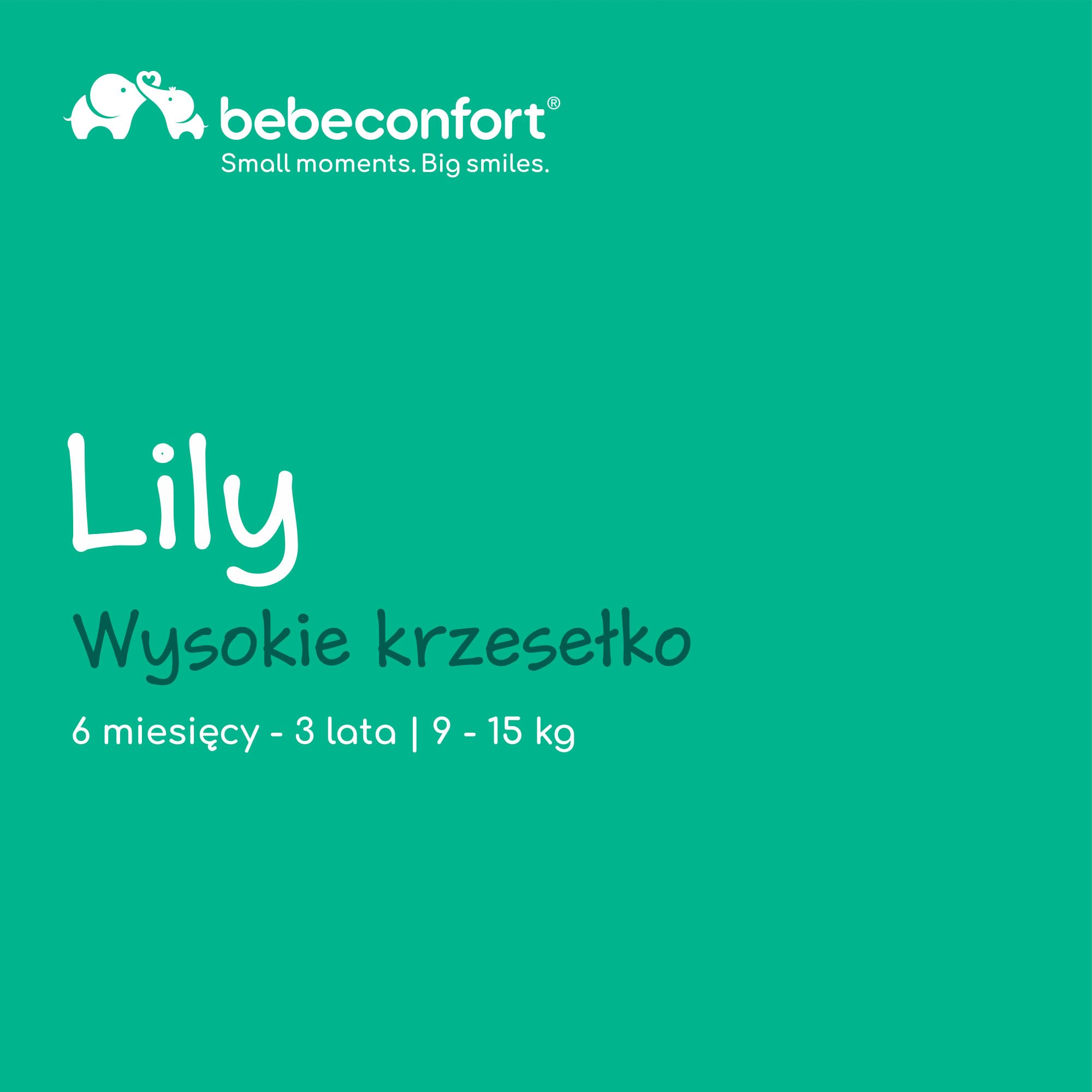 Bebeconfort Lily, Krzesełko do karmienia, 6–36 mies., 9–15 kg, ultra kompaktowe składanie, lekkie (4 kg), łatwe do czyszczenia, miękka wyściółka, składanie jedną ręką, Tinted Graphite