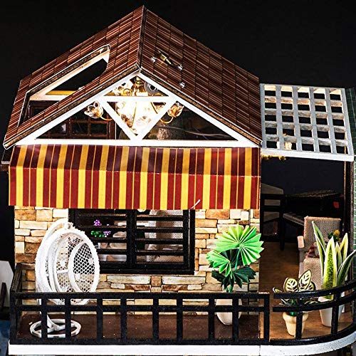 tianluo DIY Puppenhaus DIY Puppenhaus Holzhaus Handgemachte Villa Modell Nr. 1 Café Kreative Handgemachte Haus Mädchen… – Bild 5