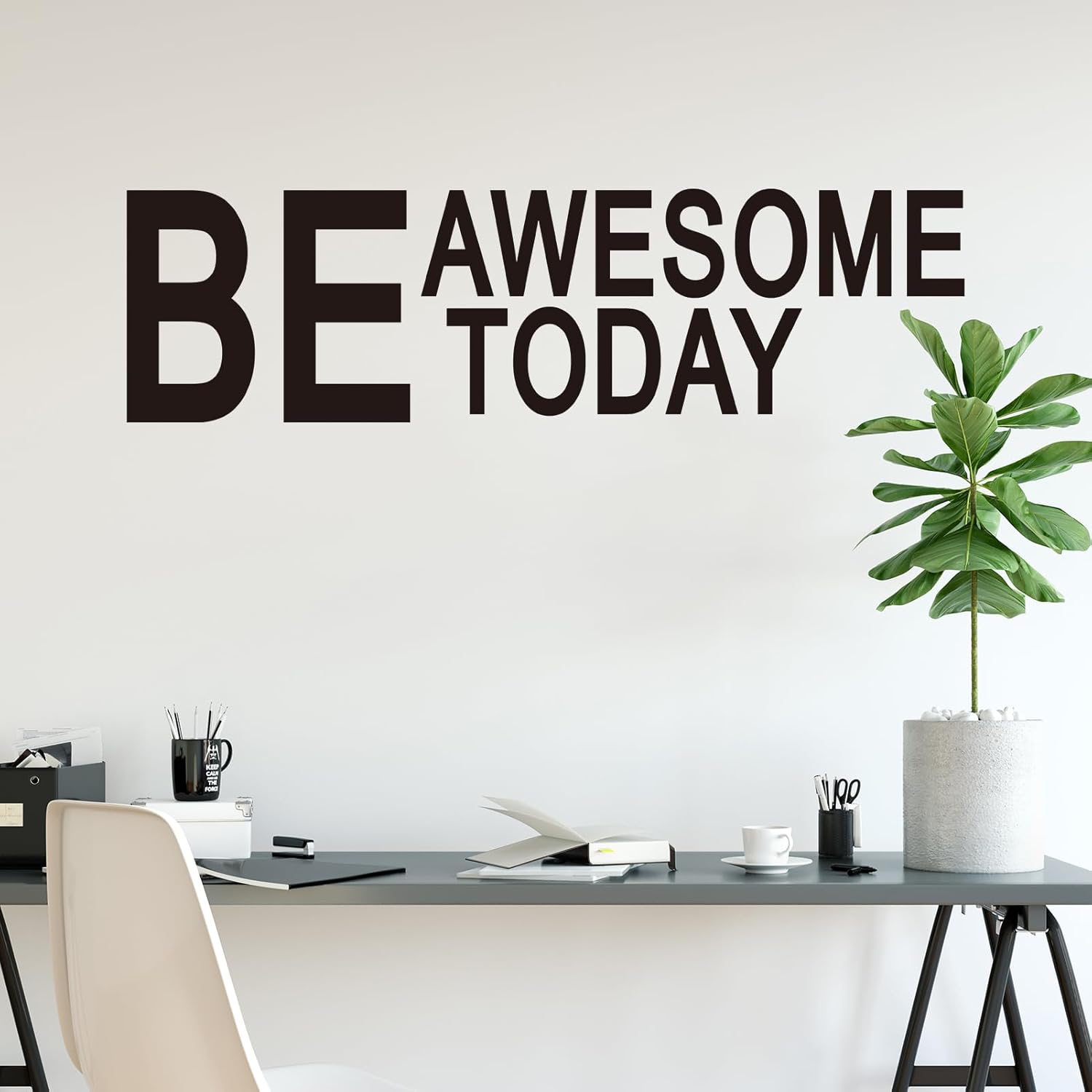 Motivational Quotes Wall Stickers for Office: Gym Inspirational Positive Vinyl Art Wall Decals for Classroom School Bedroom Living Room - Be Awesome Today 45" X 12.6"