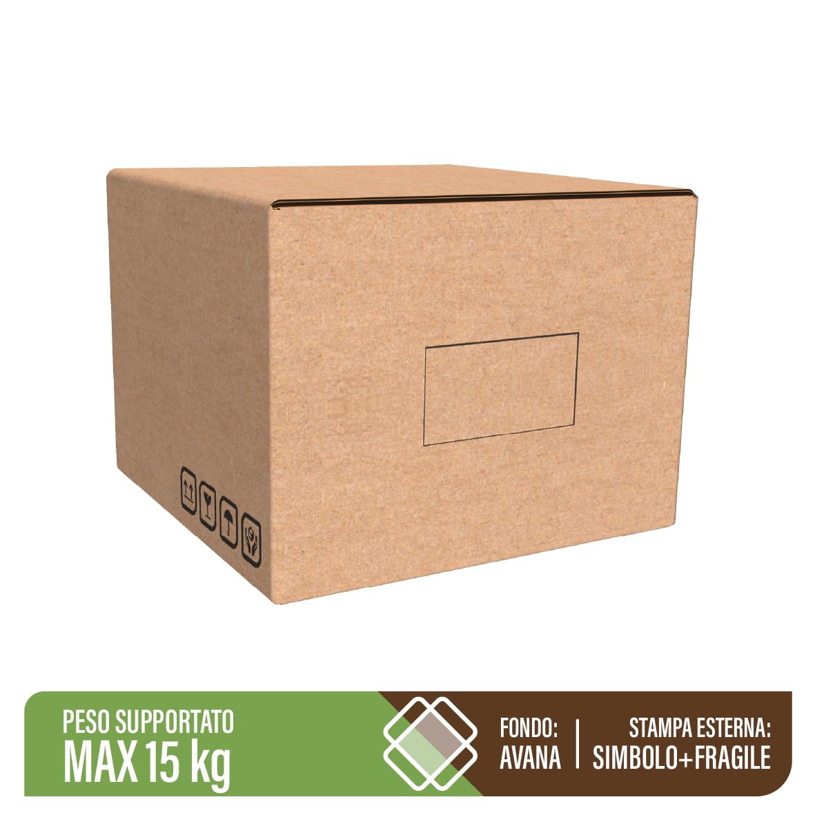 LA MIA SCATOLA - Scatole di Cartone Doppia Onda, 40x40x30 cm, Confezione da 15 Pezzi, Resistenti per Trasloco e Imballaggio FSC® MIX CERT. SGSCH-COC-090125