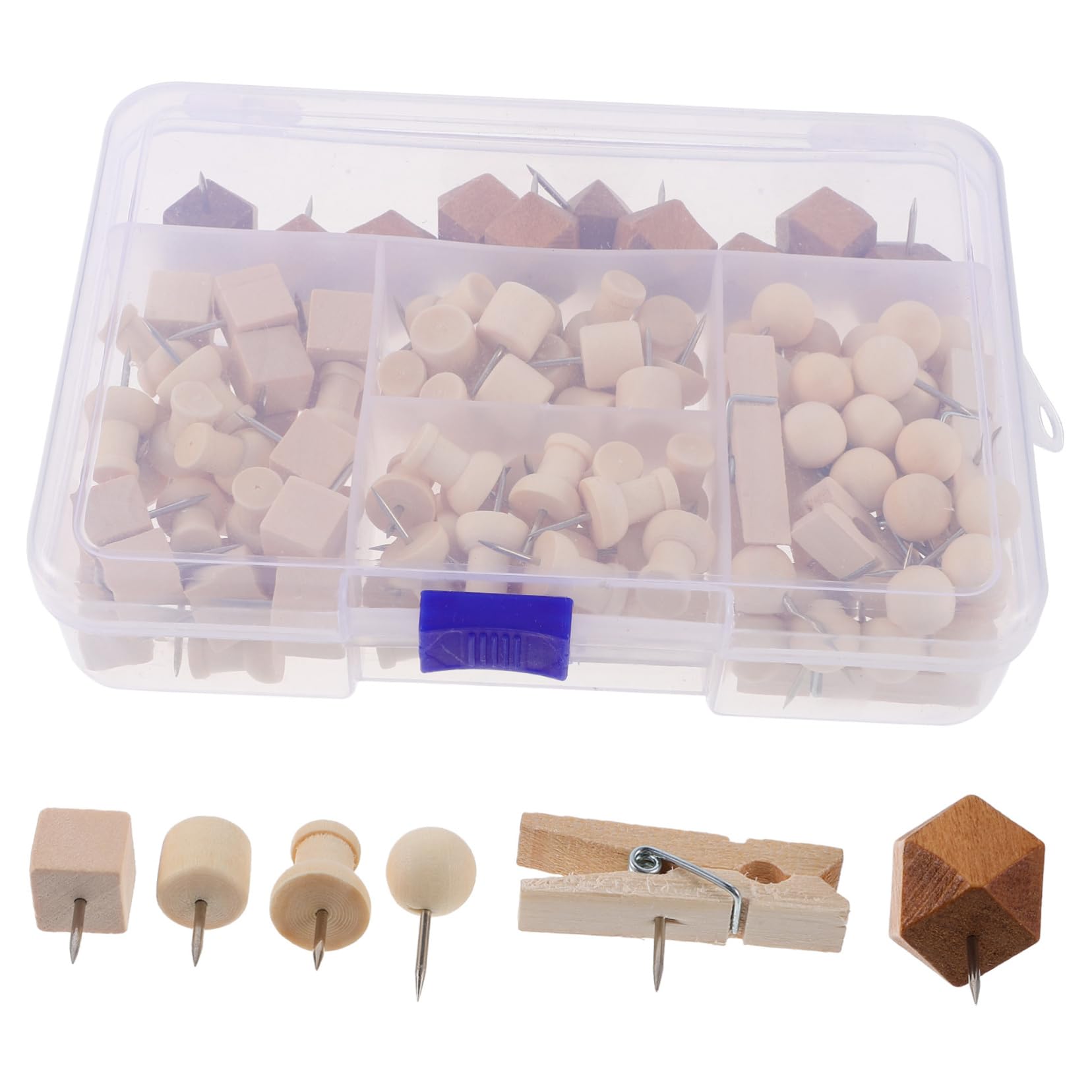 SOLUSTRE Punaises Bois pour Tableau Affichage Lot de Épingles Décoratives Styles pour Photos Et Cartes Accessoire Pratique Et Esthétique pour Bureau Et École