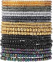 xuzhiyuan Boho Colorful Stackable Stretch Bracelets for Women - Crystal Glass Bead Multilayer Bohemian Jewelry
