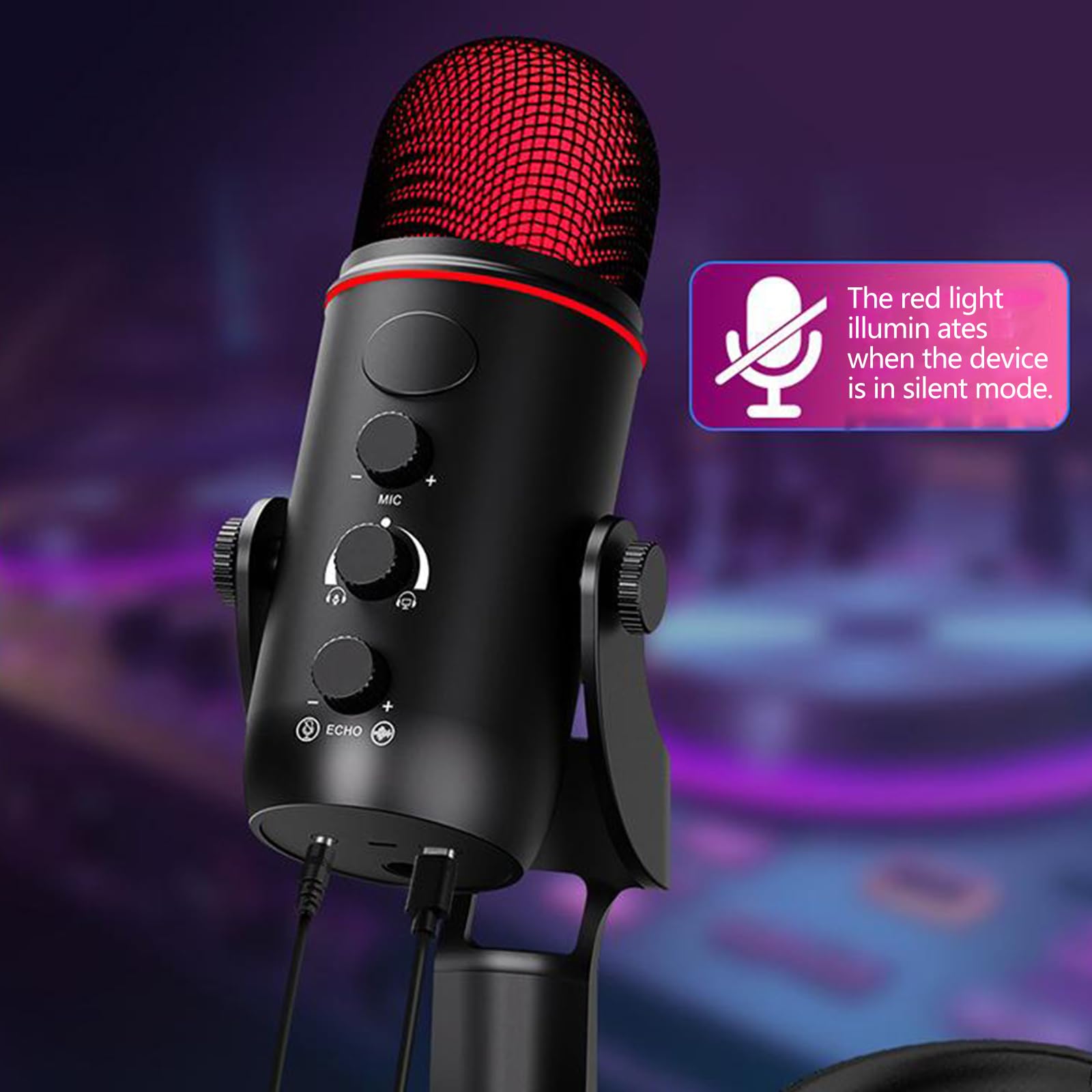 Micrófonos de Condensador USB Profesionales con reducción de Ruido Avanzada y Control de Volumen Plugs and Play para Juegos móviles Streaming Podcasts Micrófono de Condensador Podcast Mic