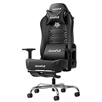 AutoFull C3 Sedia da Gaming Ergonomica | Gaming Chair con Braccioli 2D, Poggiapiedi, Poggiatesta & Cuscino Lombare | Portata 150 kg | Tessuto Confortevole (Nero)