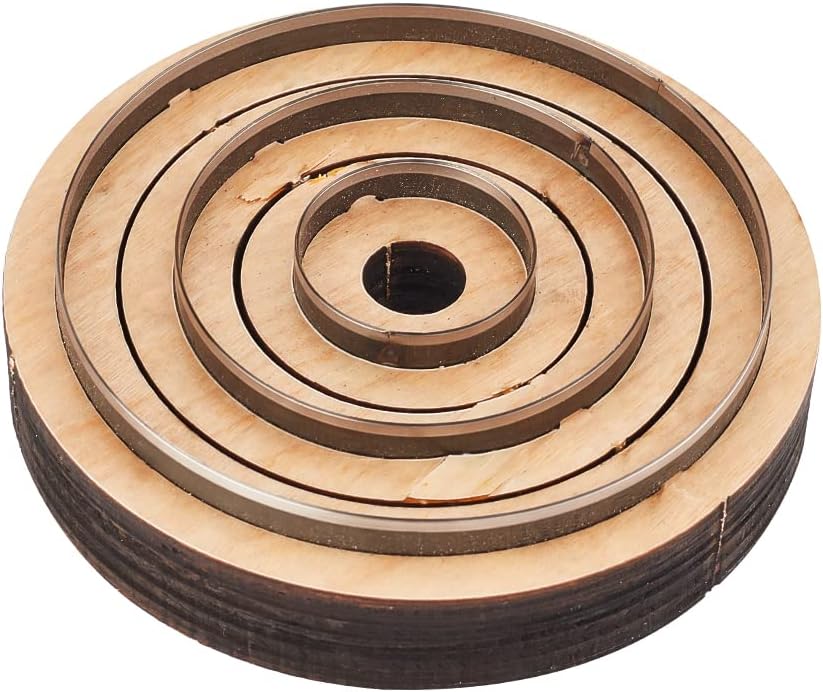 GLOBLELAND 3 PCS Leather Cutting Set - Wooden Base Dies for Leather Crafts - Circle Cutting Dies - 29.5mm, 59mm, 89mm
