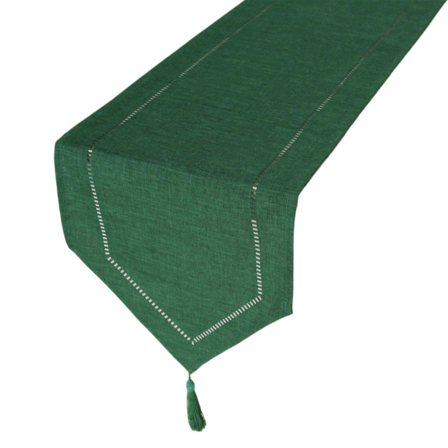 Runner Tavolo 32x180cm Imitazione Canapa - Grigio Scuro, Design Laser Con Nappine, Vintage Moderno - Foto 4