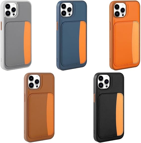 Aksesuarcim Apple iPhone 15 Pro Max ile Uyumlu Kılıf Silikon Deri Görünümlü Cüzdan Kartlıklı Darbe Korumalı Stand Olabilen Yeni Tarz Kapak Lacivert