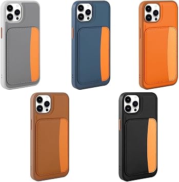 Aksesuarcim Apple iPhone 15 Pro Max ile Uyumlu Kılıf Silikon Deri Görünümlü Cüzdan Kartlıklı Darbe Korumalı Stand Olabilen Yeni Tarz Kapak Lacivert