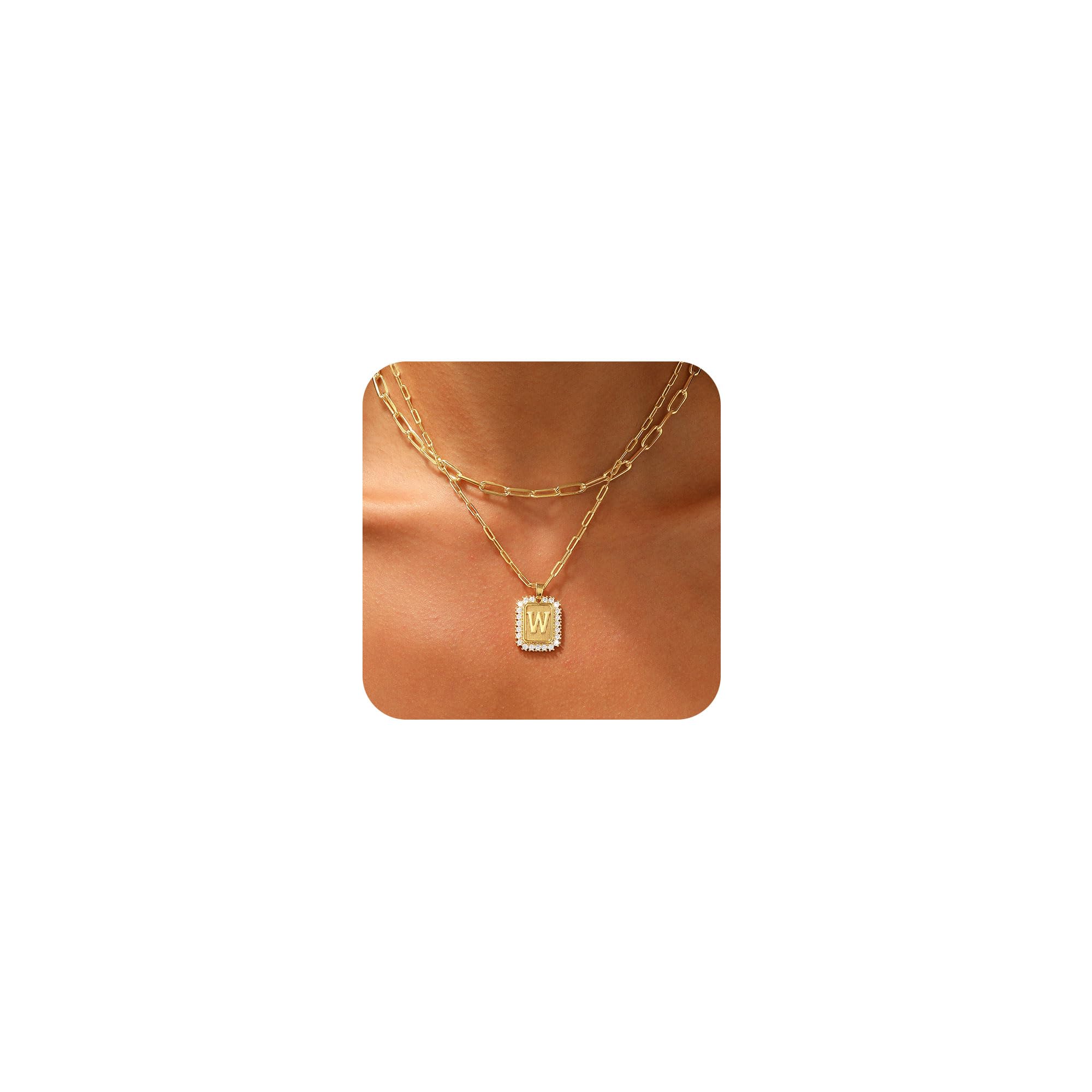 Layered Initial Necklace for Women Dainty Personalized Name Choker