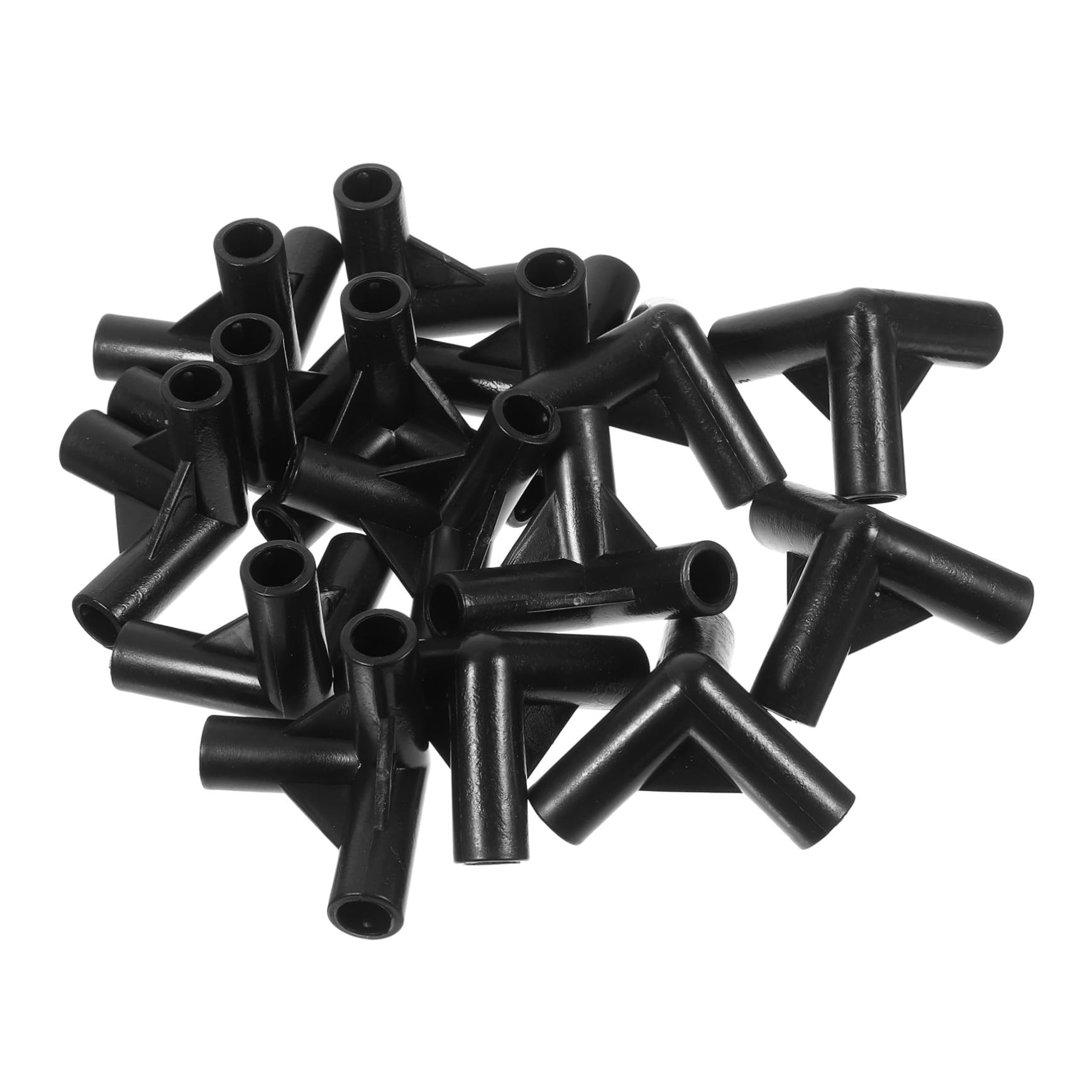 24 Pièces Raccords de Tente en Plastique PE Noir pour Camping