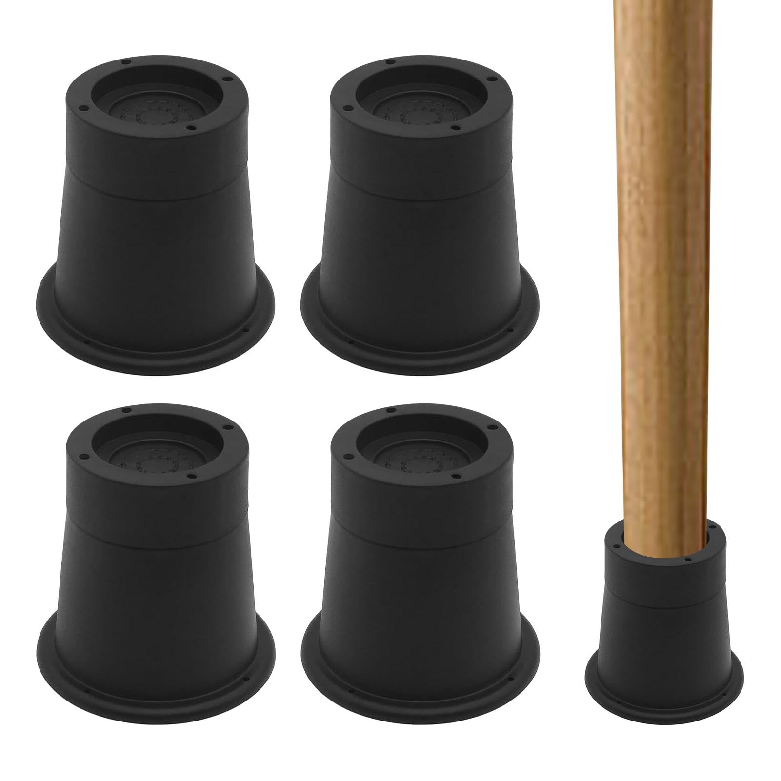 Libenxue 4 Pack Bed Risers, Round Furniture Risers, 3.3 Inch Table Leg Extenders, Supports Up to 6000 lbs, Bed lifts Blocks for Couch Desk Sofa Table bookshelf
