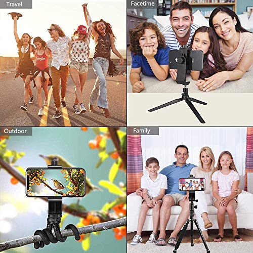 Phone Tripod Mount For Iphone, Cellphone Holder Clamp Adapter With Bluetoot Remote 360 Degree Swivel For 3.5In To 6.7In All Smartphone, Iphone 12 Pro, Iphone 11 10 9 8 7, Galaxy S21 20 Note 20, Nexus #TOP5