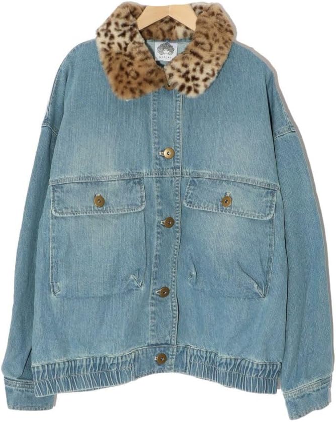 スカラー 143753 デニム×ヒョウ柄フェイクファー POPプリント