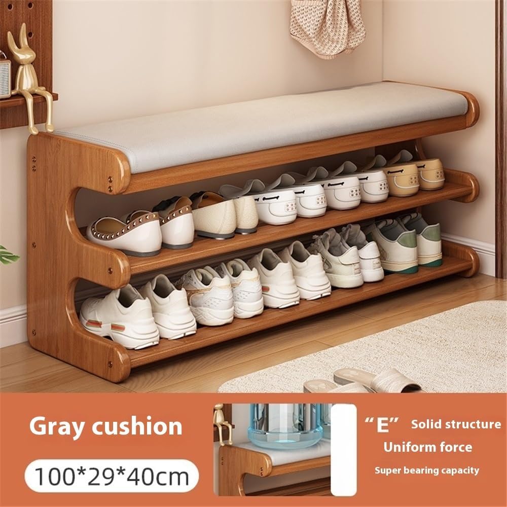 Shoe changing bench for door entrance, household shoe cabinet, soft cushion integrated shoe rack Bedroom