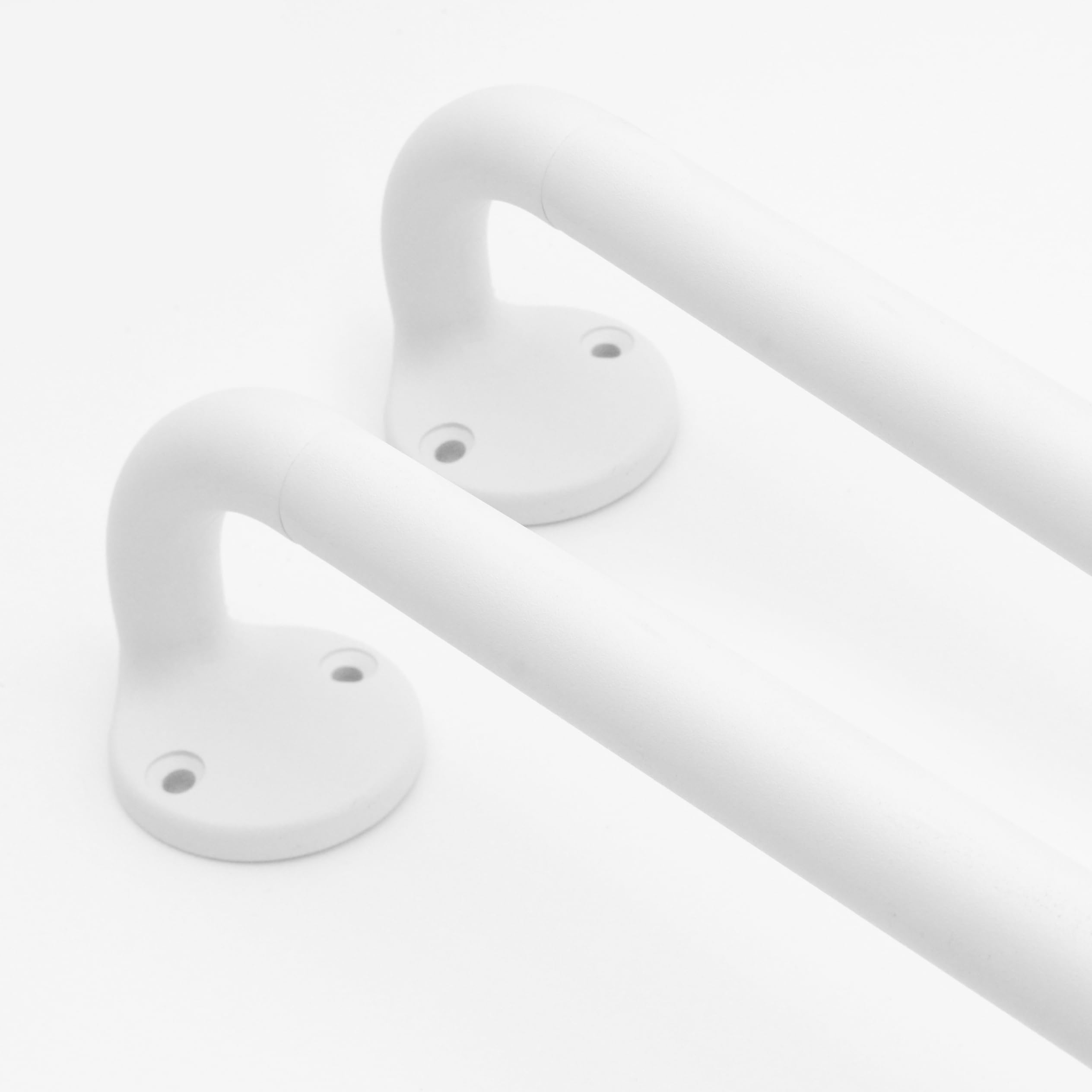 Blackout Curtain Rod 28-48, 3/4 Inch Curtain Rods for Windows Adjustable, Wrap Around Heavy Duty Telescoping Curtain Rods for Bedroom, Living Room, White, 2 Packs