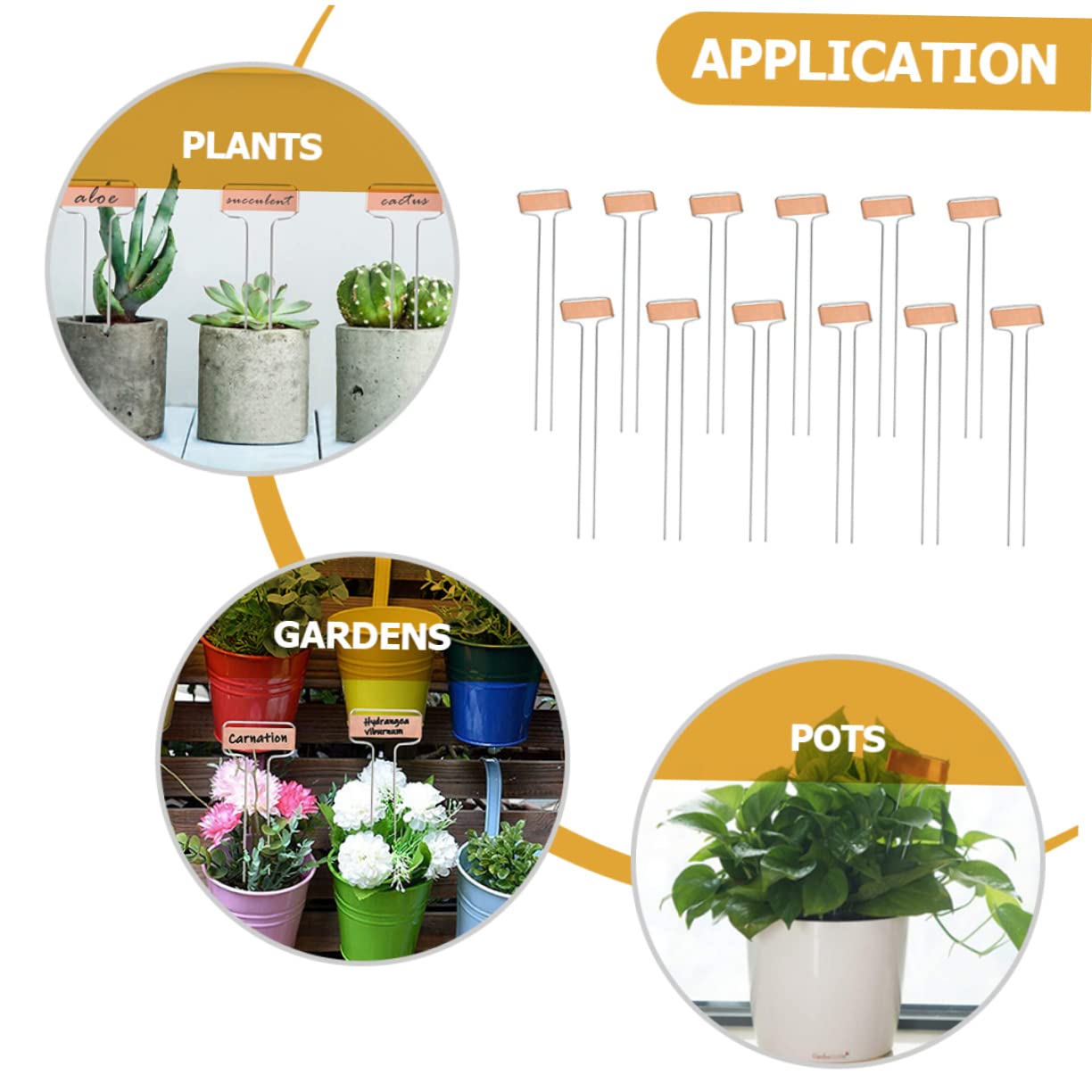 Étiquettes De Jardinage En Cuivre - Lot De 30 étiquettes Suspendues - Dimensions 12x2 Cm - Pour Pots, Jardinières, Balcon
