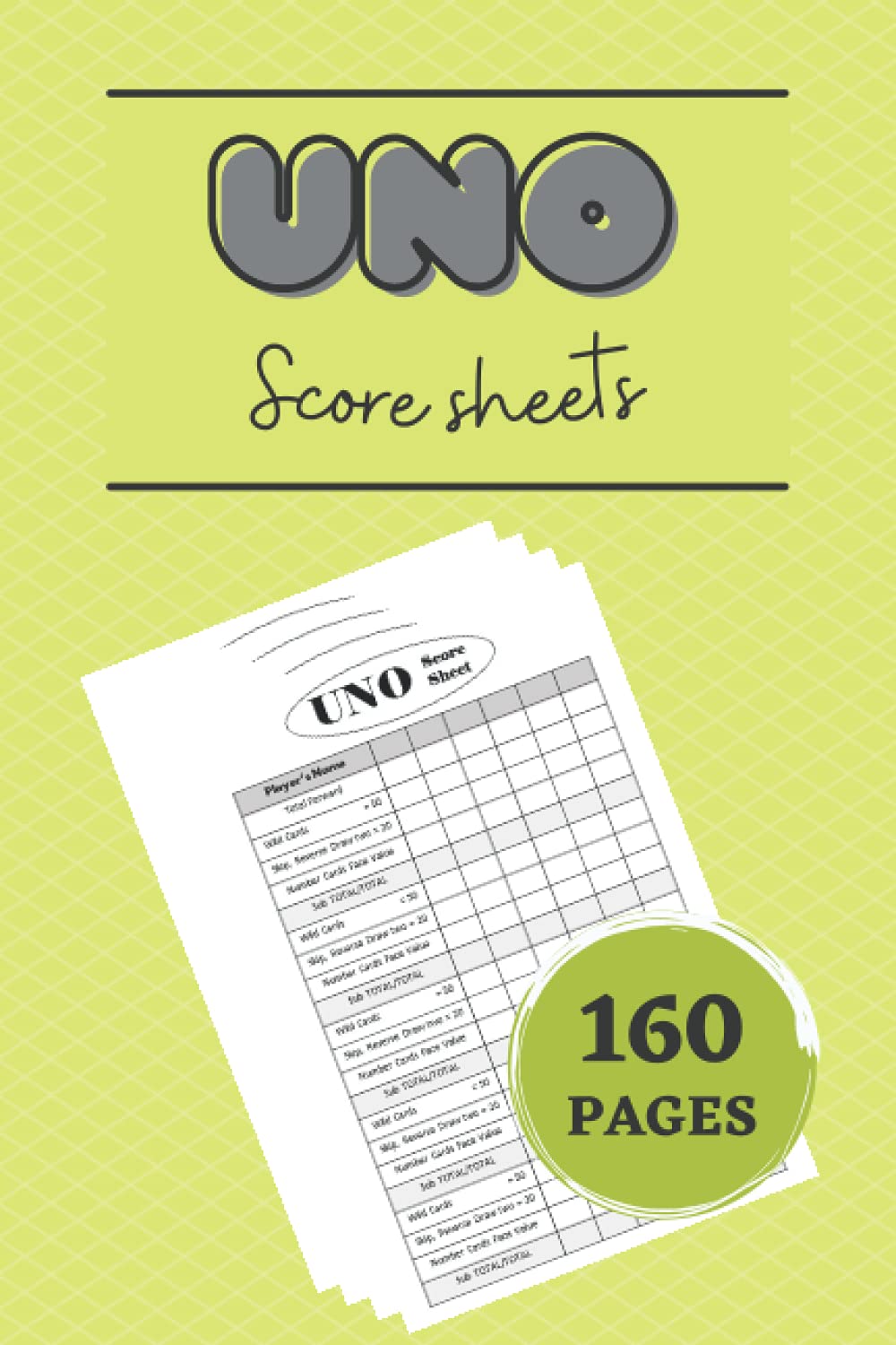 UNO Score Sheets: Score Pads for UNO Funny Game - Handy Size 6x9 inch