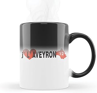 Magiczny MUG, który zmienia kolor wrażliwy na ciepło - termoczuły - ceramiczny z motywem I love Aveyron