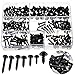 210 Piezas Negro Tornillos Autorroscantes, Kit Surtido Tornillos Autorroscantes Redondos Negros Acero Inoxidable, Tornillos Chapa Tornillos Autoperforante Phillips, con Caja Transparente