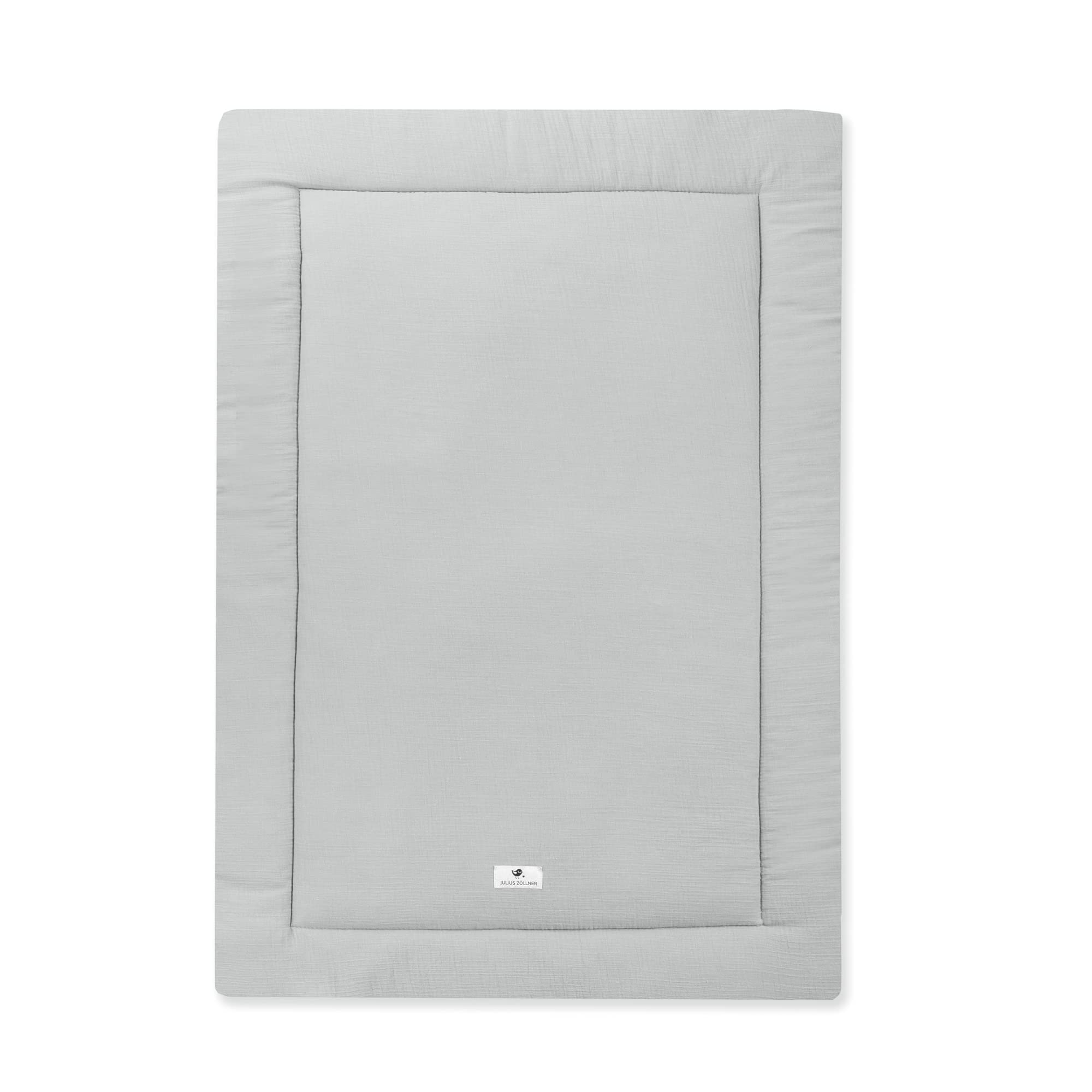 Julius Zöllner Musselin Krabbeldecke| Gr. 95x135 cm | Made in Germany | 100% Baumwollmusselin| OEKO-TEX® STANDARD 100 | Grau