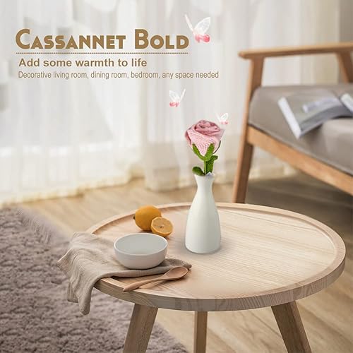 Miniatura 6 de Nurluce Crochet Flower Boquet Gift for Women Hand Knitted Artificial Fake Forever Roses with Gift Bag and Card Finished Hand Woven Rose Flowers Gift