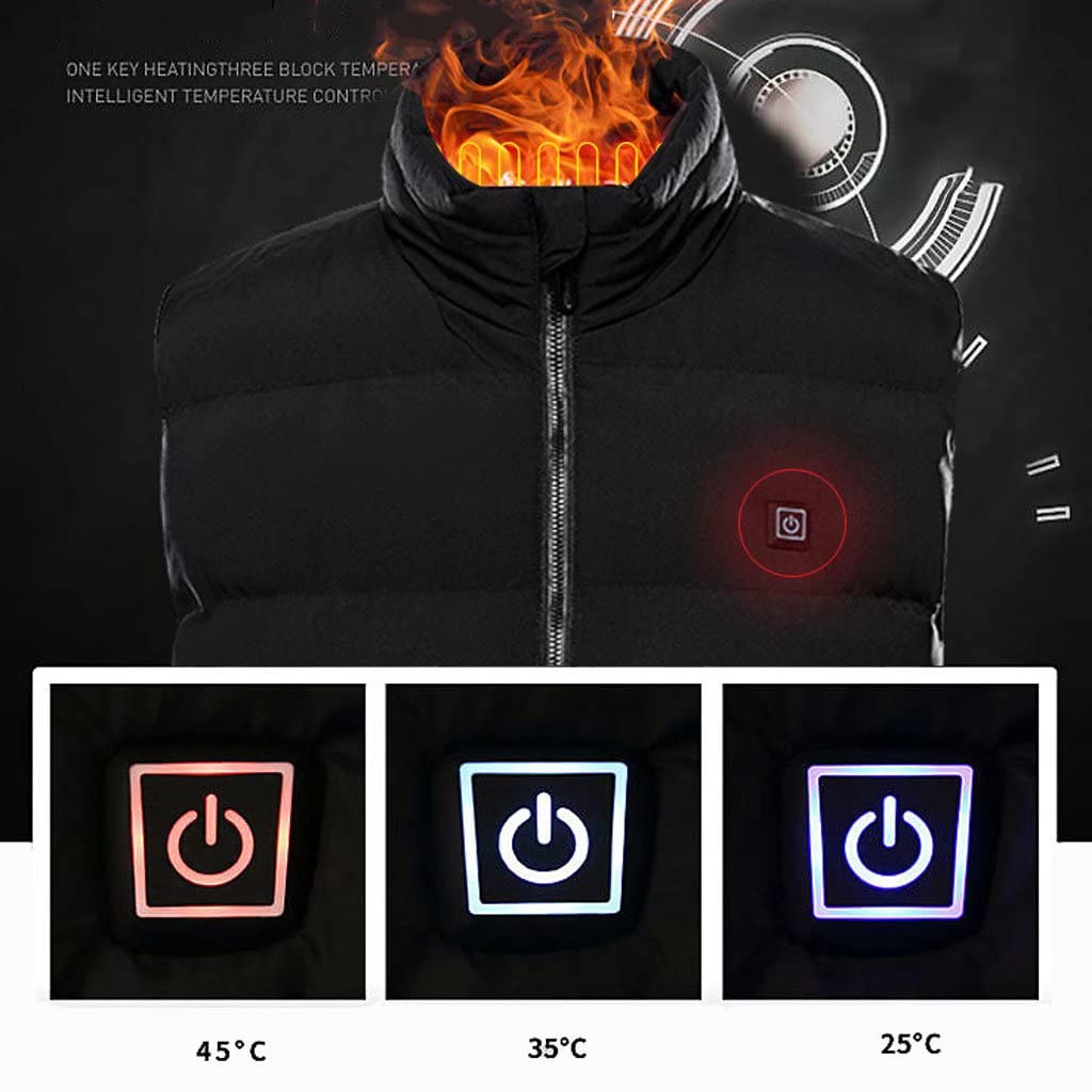 Chaqueta térmica recargable para mujer, ropa de caza de invierno al aire libre, chaleco calentado para hombres, batería no incluida, gris
